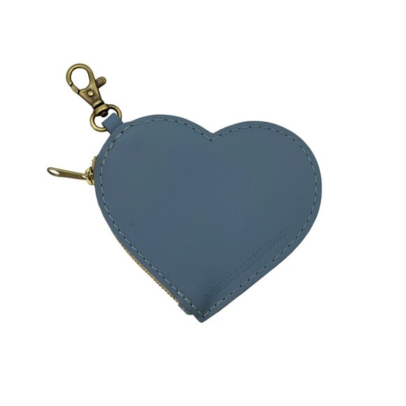 Portland Leather Goods Heart Light Baby Blue Bag Charm Leather Coin Pouch - Picture 1 of 11